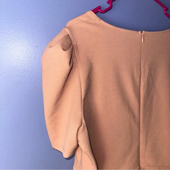 Fashion Nova Blush Pink Puff Sleeve Mini Dress. Women’s Plus Size - Picture 3 of 8